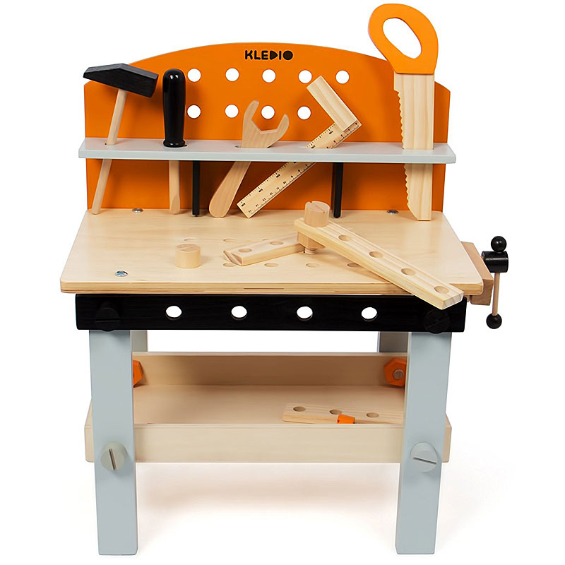 Kledio Kid’s Workbench Made of FSC 100% Wood – 14 Pieces